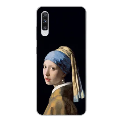 Produktbild von MuchoWow® Handyhülle Schutzhülle Hülle für Samsung Galaxy A70 Mädchen mit Perlenohrring - Vermeer - Kunst Silikon Softcase Handy Hülle - Schutzhaube