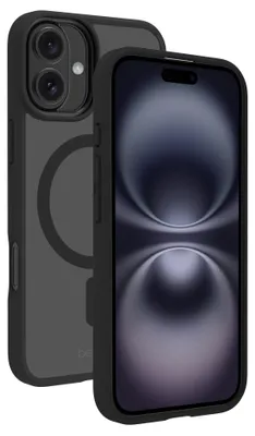Produktbild von BeHello BEHBAC00165, Cover, Apple, iPhone 16, 15,5 cm (6.1"), Schwarz, Transparent