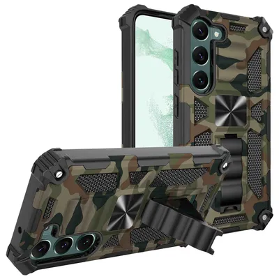Obrázok produktu pre Pre Samsung Galaxy S23 Plus Camouflage Armor Case Cover Green Puzdro na mobilný telefón Military