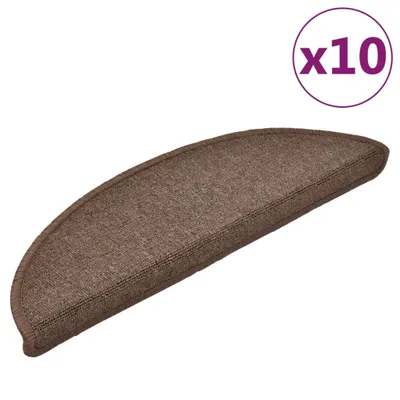 Produktbild von vidaXL Stufenmatten 10 Stk. 56x17x3 cm Kaffeebraun Halbrund