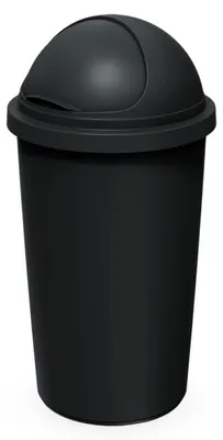 Produktbild von Mülltonne 60 Liter - Runde Abfalltonne mit Kuppeldeckel - Schiebedeckel - Kunststoff - 100% Recycelbar - Abnehmbarer Deckel