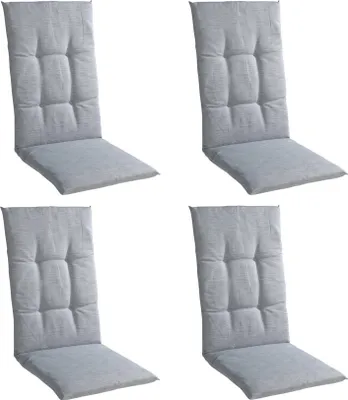 Produktbild von Gartenstuhlauflagen - Hellgrau - Hochlehner - 4er Set