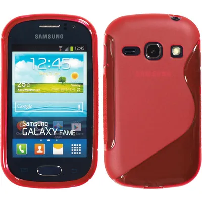 Produktbild von PhoneNatic Case kompatibel mit Samsung Galaxy Fame - rot Silikon Hülle S-Style + 2 Schutzfolien
