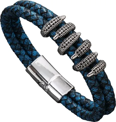 Image de Bracelet pour homme HA-33332 - Bleu et Argent KP33332