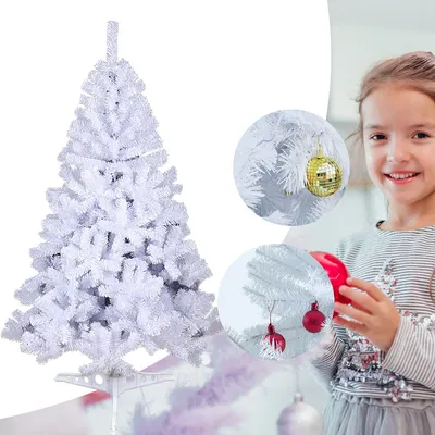 Immagine prodotto di Jopassy Albero di Natale decorazione di Natale in plastica con supporto 150cm bianco