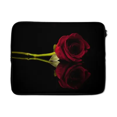 Produktbild von MuchoWow® Laptop Hülle 14 ZollRosen - Schwarz - Rot Laptoptasche - Laptoptasche - Stoßsicher - Schutzhaube