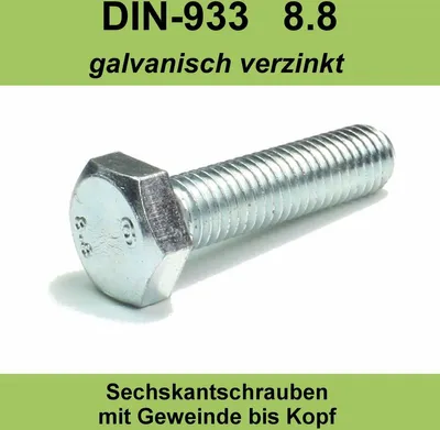 Produktbild von Reyher  Sechskantschrauben DIN 933 8.8 M 3 x 25 (100 Stück)