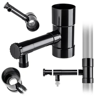 Obrázek produktu pro Sběrač dešťové vody, 80 mm, s integrovaným ventilem, černý