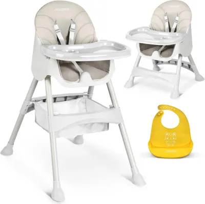 Produktbild von Milo Ricokids Hochstuhl mit Tisch und Lätzchen, grau