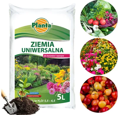 Zdjęcie produktu dla PLANTA - Ziemia ogrodowa uniwersalna 5 L - Podłoże do kwiatów i warzyw - Ph 5-6,5
