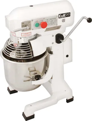 Obrázek produktu pro KuKoo Gastro 15 l planetární mixér, spirálový mixér, hnětač těsta, hnětač, míchací zařízení, kuchyňský robot, mixér s hnětacími nástavci, stěrka na těsto, 0,55 kW, 68 cm (v) x 45,6 cm (d) x 36 cm (š), 3 rychlosti