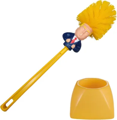 Produktbild von Toilettenbürste mit Halter in Form einer politischen Figur – Lustiges Badezimmer-Reinigungsset und Scherzgeschenk