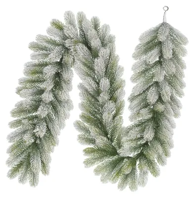 Produktbild von Black Box Trees Nagoya Girlande - Weihnachtsdeko für Kaminsims und Treppengeländer - Weihnachten Dekoration mit Frostoptik aus Polyethylen - 180 x Ø20 cm - Grün