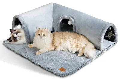 Immagine prodotto di Tunnel per gatti, da interno - Tubo giocattolo rimovibile per animali domestici, con pallina