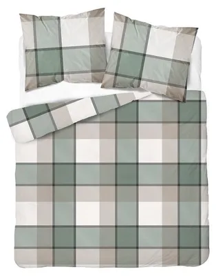 Produktbild von Bettwäsche, Flanellbettwäsche, Warm, Für den Winter 160x200 6037a Grünes Karomuster, KI-generiertes Bild