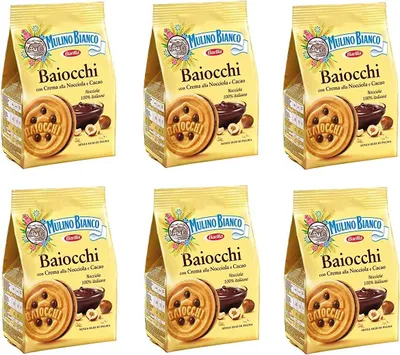 Produktbild von 6x Mulino Bianco Baiocchi schoko reigel Kekse kuchen mit Schokolade 260gr snack