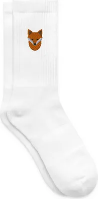 Produktbild von Spreadshirt Gestickter Fuchs Für Naturfans Und Ruhige Köpfe Tennissocken, 37-41, Weiß