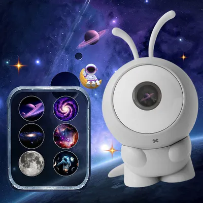 Produktbild von Sternenhimmel Projektor Akku 6 Modi, Galaxy Projector 360°Verstellbar, Planetarium Projektor Kabellos Deko Kinder Erwachsene Schlafzimmer Wohnzimmer