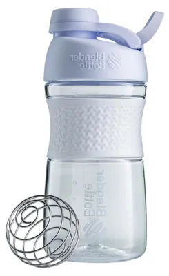 Produktbild von Sportmixer Twist Tritan Trinkflasche mit BlenderBall, geeignet als Proteinshaker, Eiweißshaker, Wasserflasche oder für Fitnessshakes, BPA-frei, skaliert bis 500 ml, 590 ml, weiß