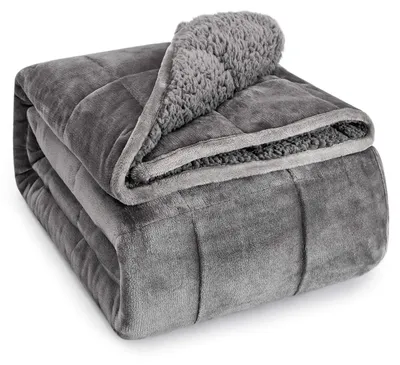Produktbild von Gepolsterte Decke aus Sherpa-Fleece für Erwachsene, 20 Pfund