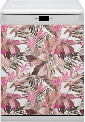 Produktbild von Küche Magnet für Spülmaschine  Abwaschbar 60x70 cm Geschirrspüle  - Tropenblume