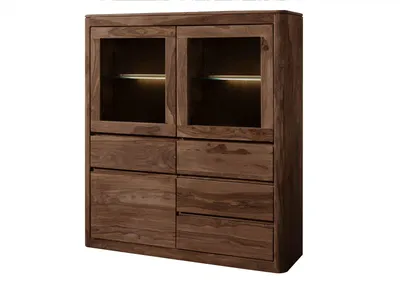 Immagine prodotto di MASSIVMOEBEL24 | TORONTO #103 Credenza in legno di sheesham - decapato / smoked cherry 128x40x145