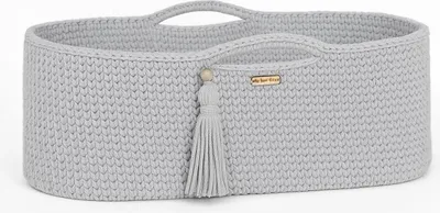 Image de Lit pour bébé Boho en coton gris avec matelas antibactérien Silver
