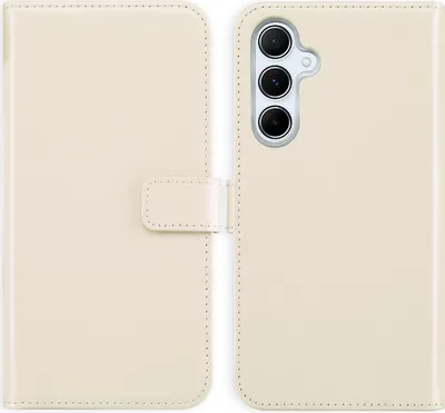 Image de Selencia Bibliothèque en cuir véritable pour le Samsung Galaxy A55 - Greige