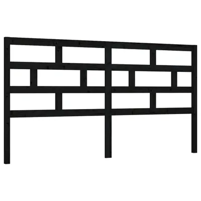 Image de vidaXL Tête de lit noir 206x4x100 cm pin massif