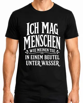 Imagen del producto de Me gustan las personas como mi té, en una camiseta sarcástica para hombres de la marca "Büro", color negro, talla S