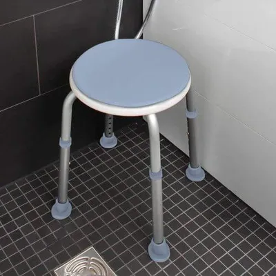 Produktbild von Höhenverstellbarer und 360 Grad drehbarer Duschhocker - Rutschfest - Ideal für Personen mit eingeschränkter Mobilität - Stabiles Design - Bis 120 kg belastbar