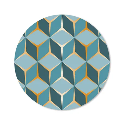 Produktbild von MuchoWow® Mauspad Mousepad Gold - Blau - Muster 40x40 cm - Mousepads - Maus Mat - Pad - Mausunterlage - Schreibtisch Accessoires