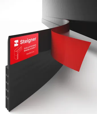Produktbild von STEIGNER Türdichtung selbstklebend, Zugluftschutz, TPE, Schwarz, 1 m Dichtung für Türen und Fenster, Zugluftstopper, Windschutz, Kälteschutz, Schalldämmung, Insektenschutz, einfache Montage