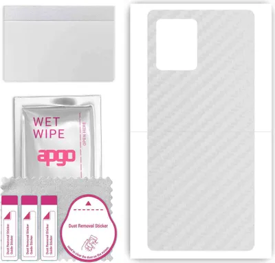 Produktbild von apgo Rückseite Schutzfolie, Skin, kompatibel mit Motorola Moto G84, Hinten Displayschutzfolie aus Vinylfolie, kratzfest, einfache Montage - Transparenter Kohlenstoff