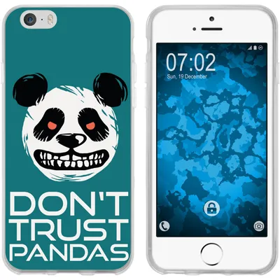 Produktbild von PhoneNatic Case kompatibel mit Apple iPhone 6s / 6 Silikon-Hülle Crazy Animals Panda M2