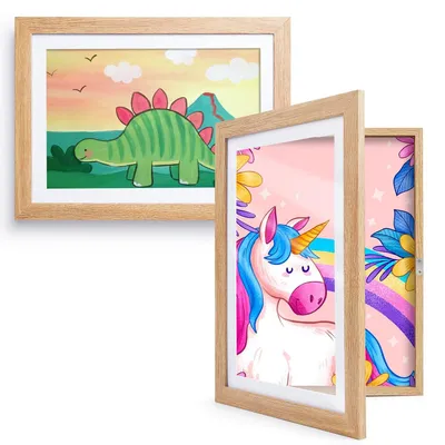 Produktbild von Kromapolis A4 Bilderrahmen für Kinderzeichnungen - 2 Stück - mit bruchsicherem Acrylglas