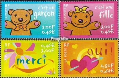 Produktbild von Briefmarken Frankreich 2001 Mi 3517I-3520I (kompl.Ausg.) postfrisch Grußmarken