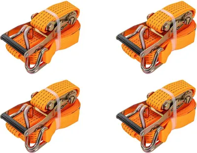 Produktbild von UNITRAILER Spanngurte Set 4 Stück 8m 50mm 5t Zurrgurte mit Ratsche orange LC 5000 daN für LKW Anhänger