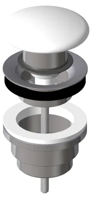Image de LAUFEN Vanne de vidange, Push-Open, avec couvercle, pour lavabo avec système de vidage/débordement, H8981860000001