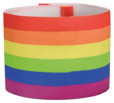 Produktbild von Elastische Kapitänsbinde für den Spielführer auf dem Fußballfeld Regenbogen S-M