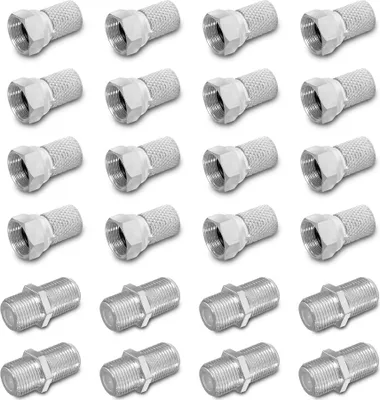 Produktbild von ARLI 16x F-Stecker 7 – 7,4 mm + 8x F-Verbinder – Koaxialkabel Zubehör für SAT TV DVB-S2 DVB-T2