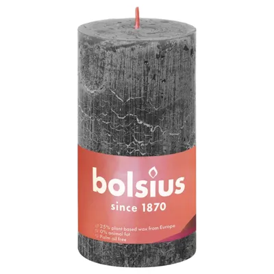 Produktbild von Bolsius Rustikale Stumpenkerzen Shine 4 Stk. 130x68 mm Sturmgrau