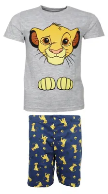 Produktbild von Disney König der Löwen Simba Kinder kurzarm Pyjama Schlafanzug – Grau / 98