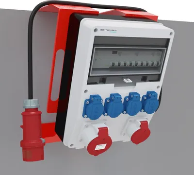 Immagine prodotto di Distributore di corrente con supporto Siemens pTD-S/FI SET 32A 16A 4x230V Prese Mennekes Doktorvolt 6160