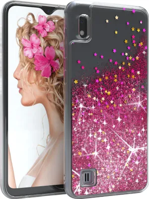 Produktbild von EAZY CASE - Glitzer Hülle kompatibel mit  Samsung Galaxy A10 Glitzer Schutzhülle, Soft Case, Backcover Transparent mit Motiv