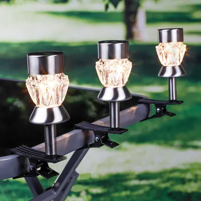 Obrázok produktu pre LED solárna lampa s klipom, sada 3 kusy  Haushalt- International