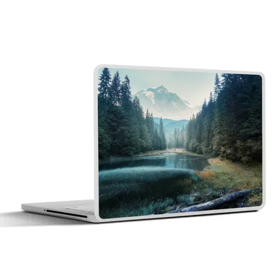 Produktbild von MuchoWow® Laptop Aufkleber Sticker Cover Wald - Gras - Berge - Bäume - Natur 36.5x27.5 cm - Laptop-Sticker