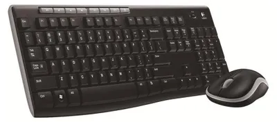 Produktbild von Logitech MK270, Volle Größe (100%), Kabellos, RF Wireless, QWERTY, Schwarz, Maus enthalten