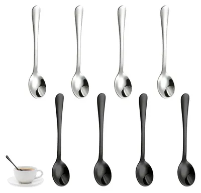 Productafbeelding van Set van 8 kleine lepel, 7,5 cm, roestvrij staal, voor koffie, thee en desserts