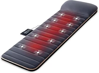 Immagine prodotto di Tappetino massaggiante con 10 motori vibranti, cuscino massaggiante riscaldabile, massaggiatore elettrico per tutto il corpo con 4 cuscini riscaldanti terapeutici, copridivano massaggiante, idea regalo per uomini e donne